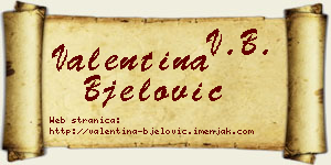 Valentina Bjelović vizit kartica